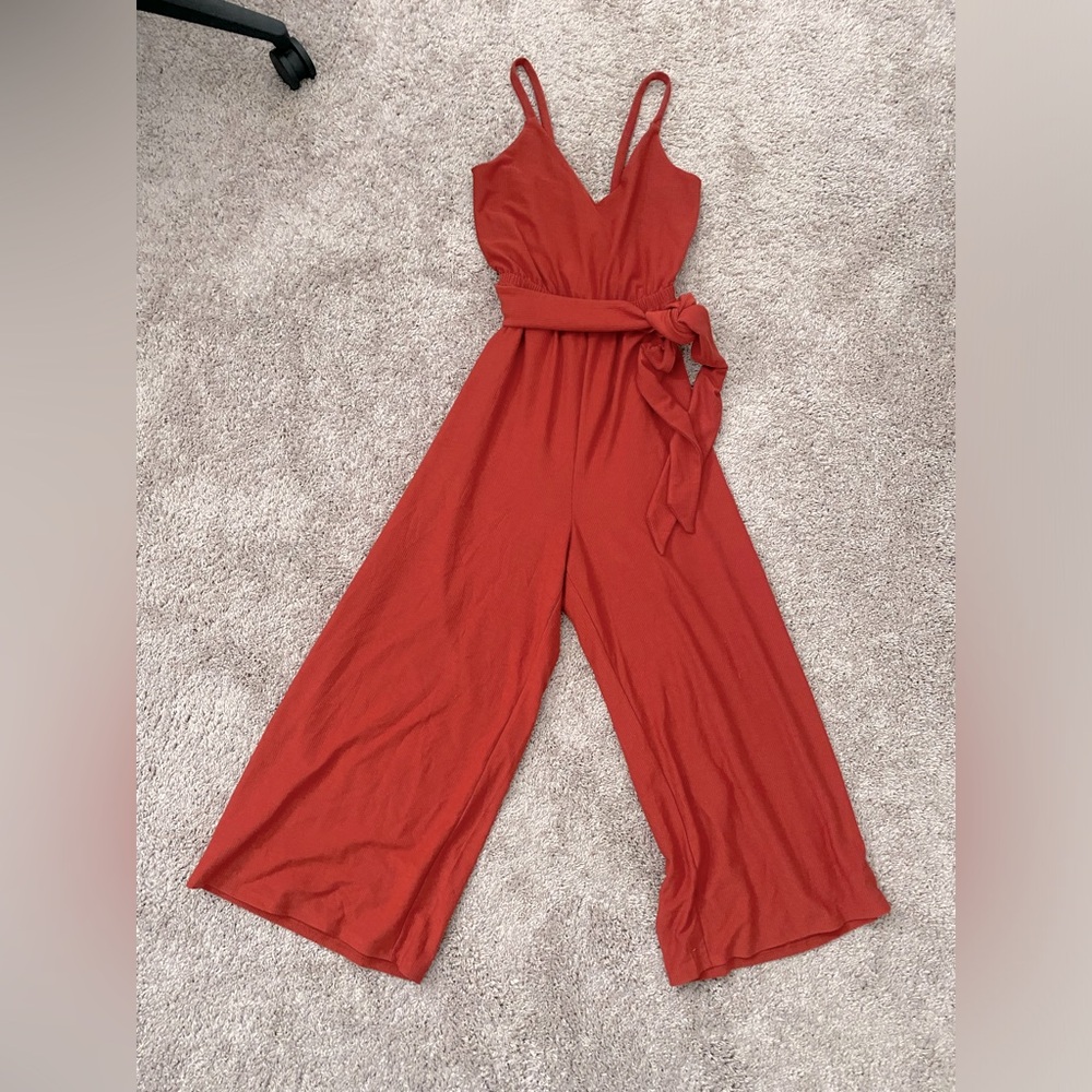 Ann Taylor LOFT jumpsuit rust colored soft jersey